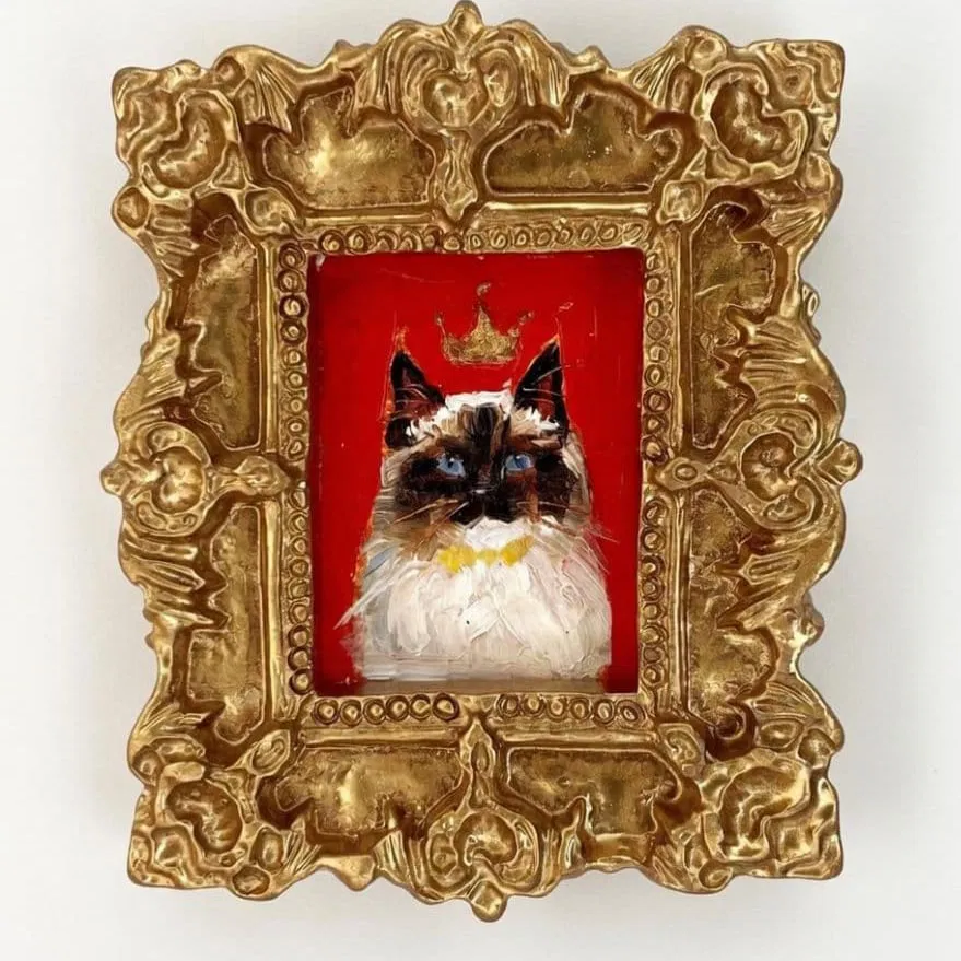 "Portrait of the King" Ragdoll Cat Mini Painting