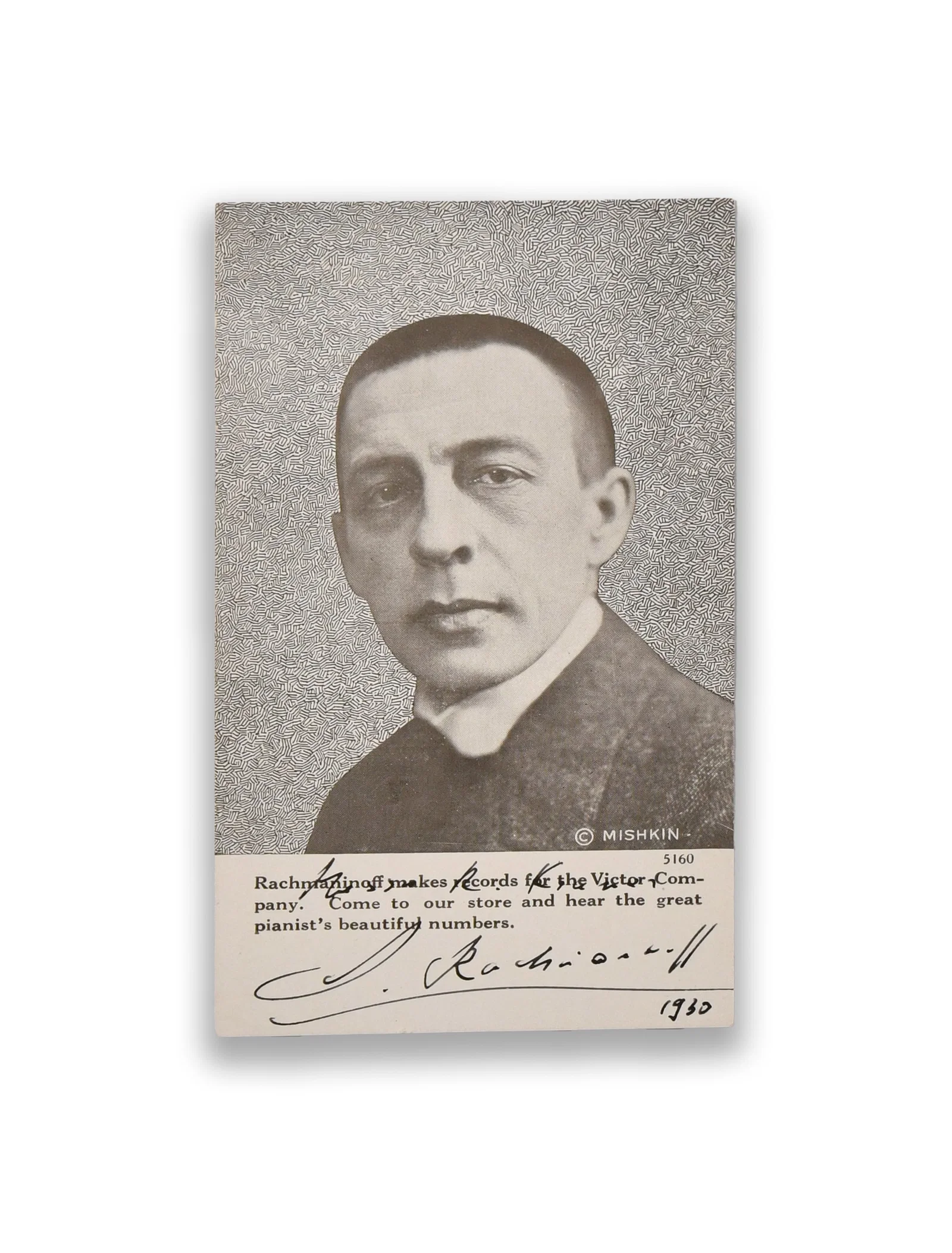 PORTRAIT POSTCARD (SERGEI RACHMANINOFF), BEARING SIGNATURE
