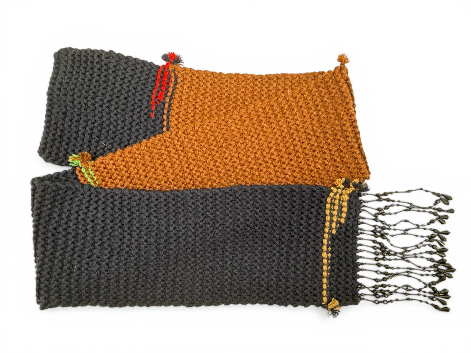 Prada Crochet Scarf with Jet Bead Trim