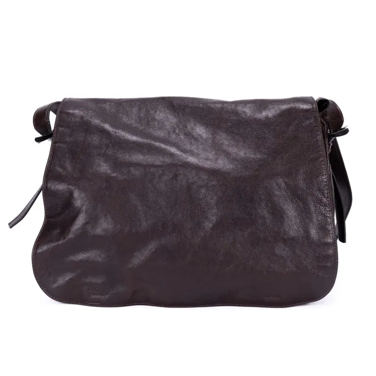 PRADA MEN'S FLAP MESSENGER BLACK LEATHER BAG