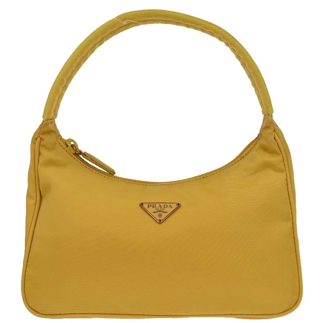 Prada Mini Top Handle Yellow Nylon Bag for Women