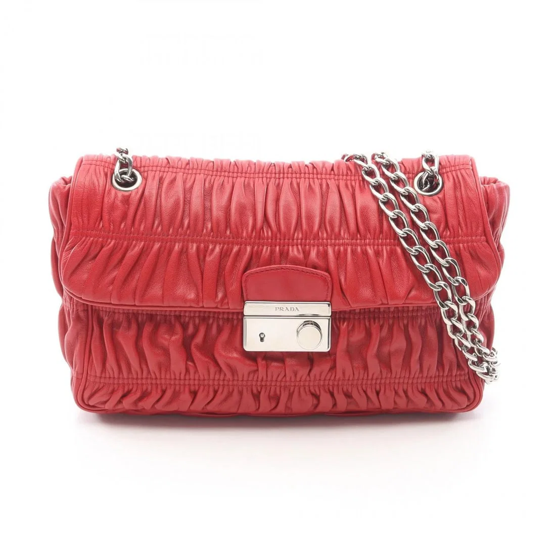 PRADA NAPPA GAUFRE CHAIN SHOULDER BAG