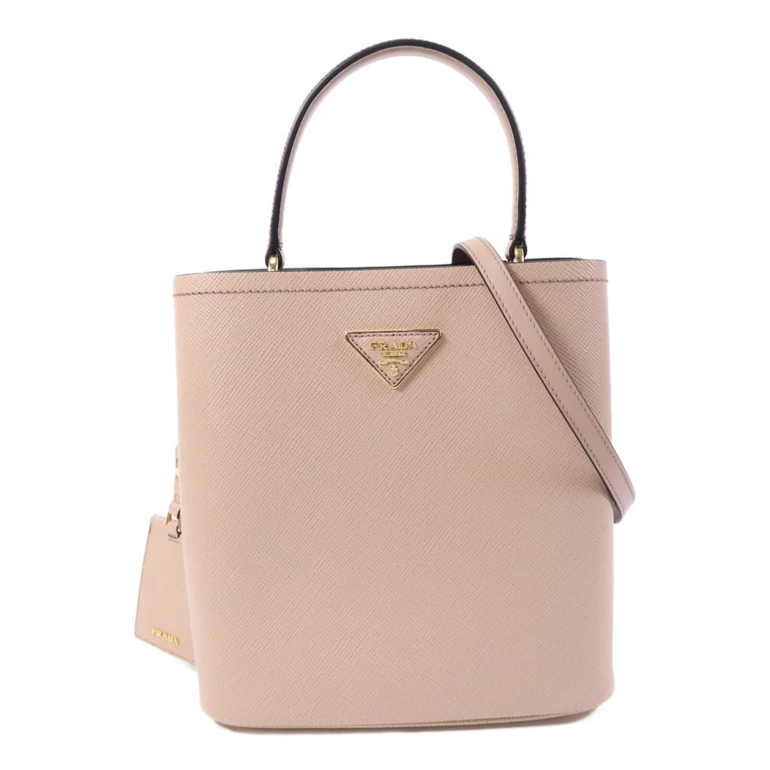 Prada Panier Saffiano Leather Pink 2way Shoulder Bag 1BA212 with Gold Hardware