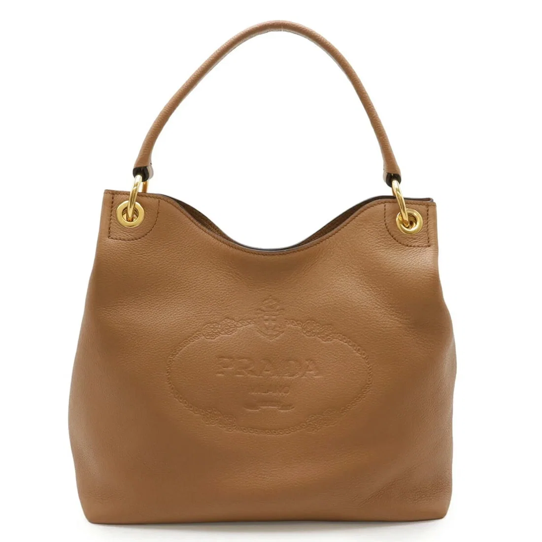 PRADA PRADA SHOULDER BAG LEATHER CAMEL LIGHT BROWN