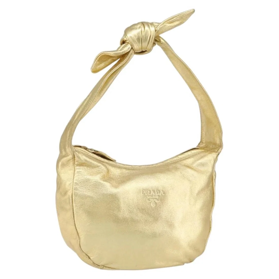 PRADA SHOULDER BAG LEATHER GOLD