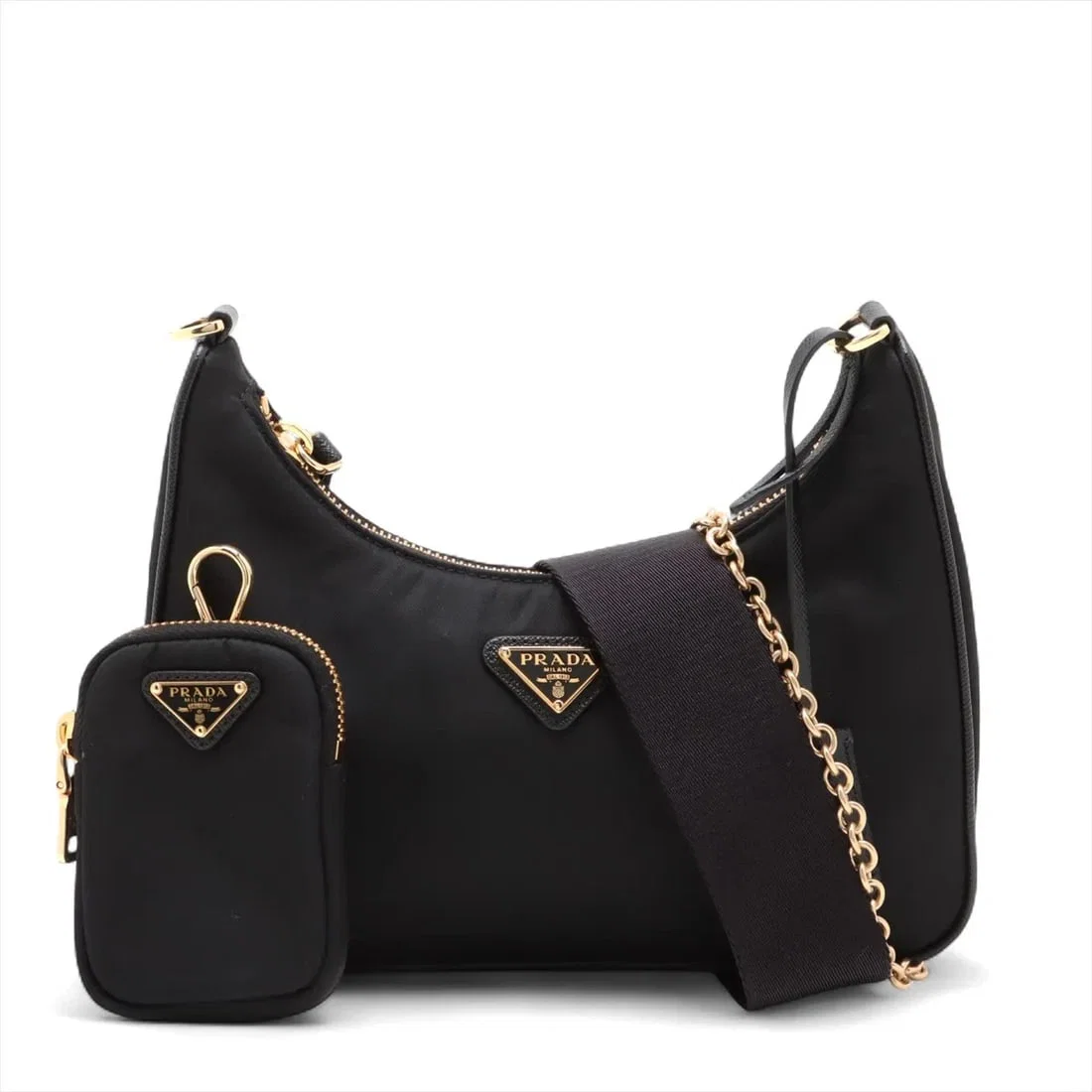 PRADA TESSUTO NYLON 2 WAY SHOULDER BAG BLACK