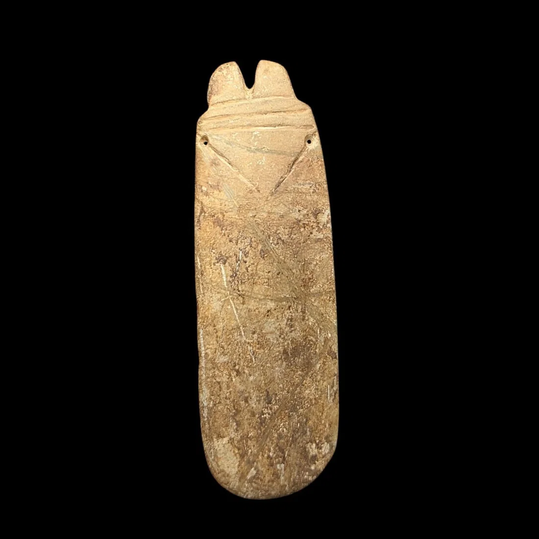 Pre-Columbian Costa Rican Greenstone Bird Celt Pendant