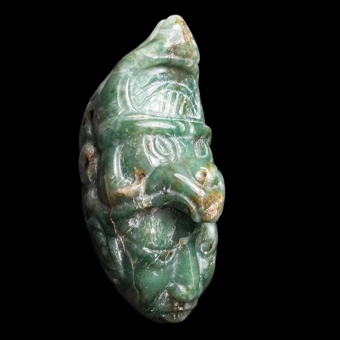 Pre-Columbian Maya Green Stone Head Pendant Reproduction