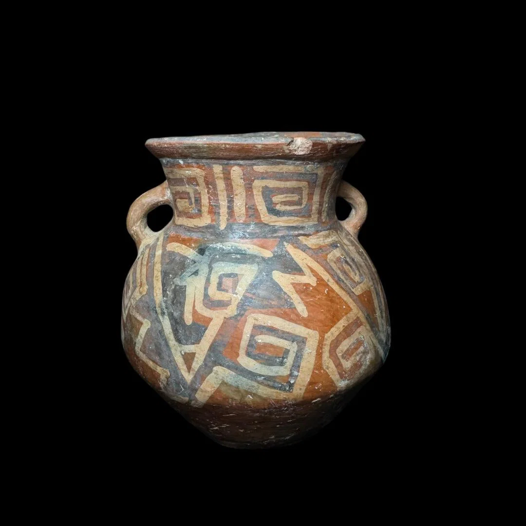 Pre-Columbian Tiahuanaco Polychrome Pottery Vessel, Bolivia
