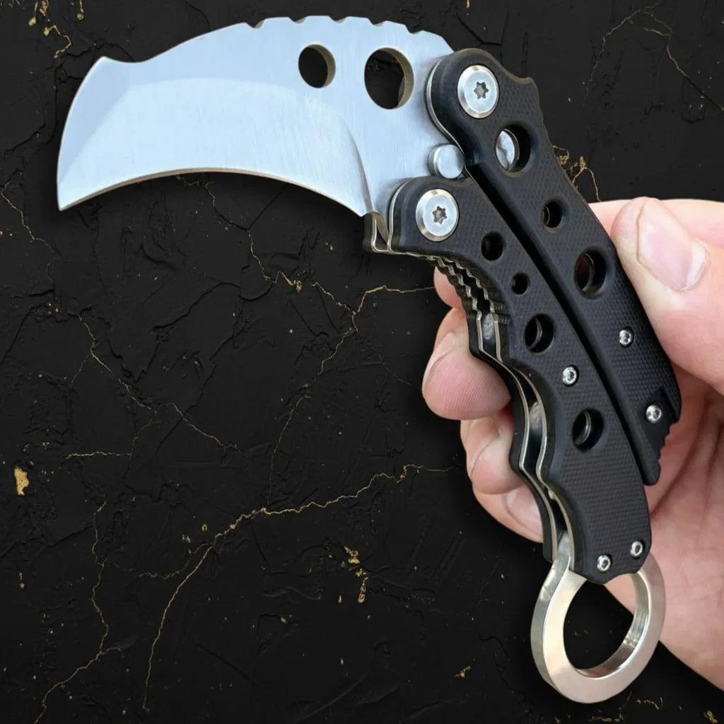 Predator Folding Karambit Pocket Knife 7CR17MOV Tactical Claw Blade G10 Handle