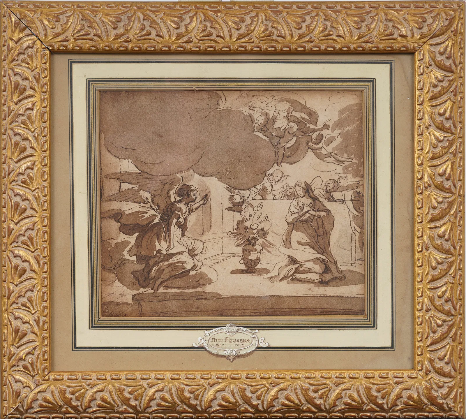 Print after Nicolas Poussin (1594-1665) Vintage European Old Master Religious Framed Print