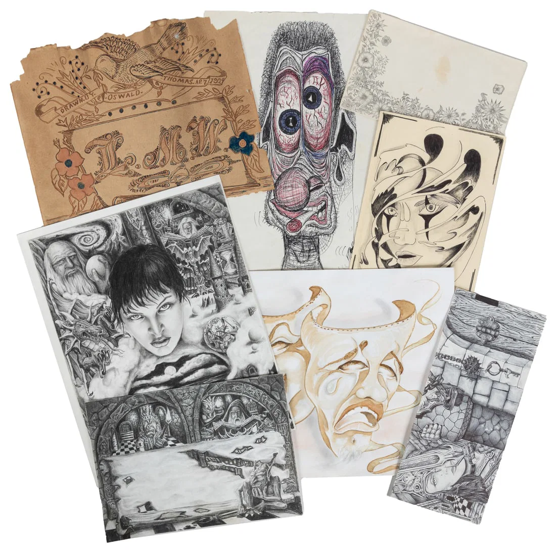 [PRISON ART]. Grouping of Prison Inmate Artwork, Late 20th Century
