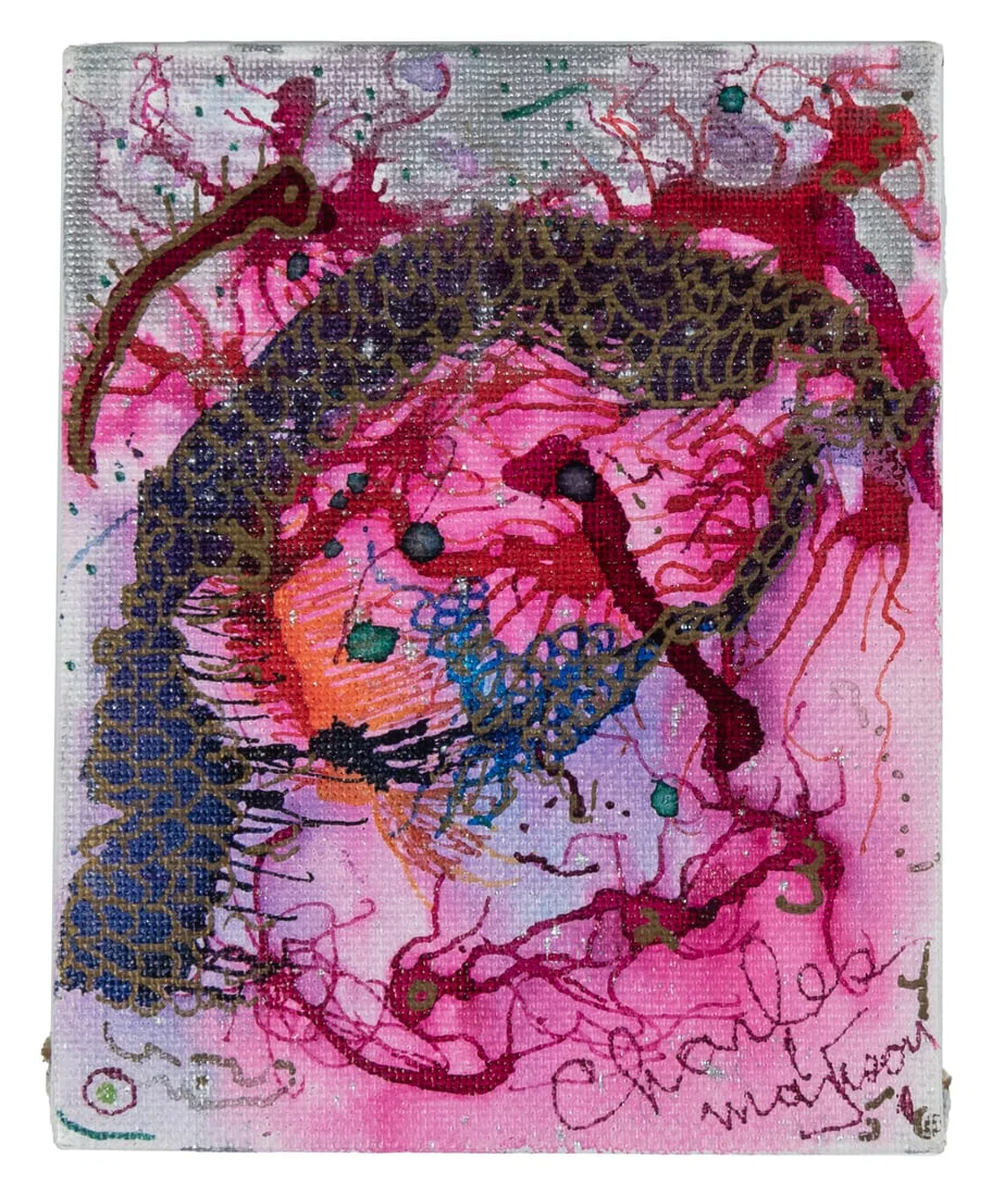 [PRISON ART]. MANSON, Charles (1934-2017). Small Abstract Composition.