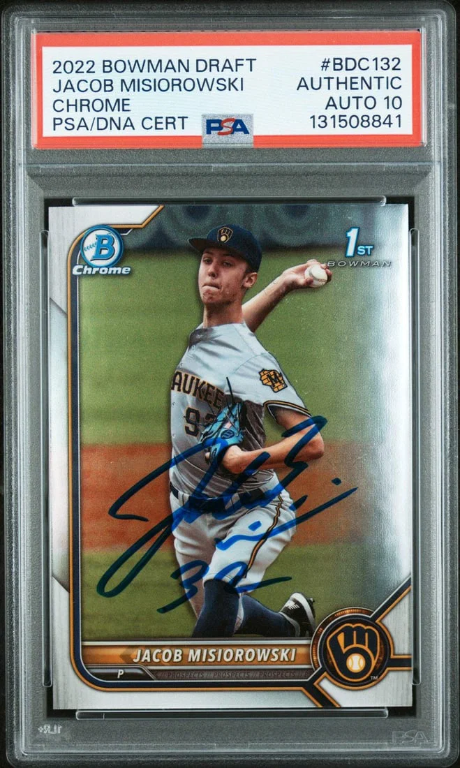 PSA 10 Jacob Misiorowski 2022 Bowman Draft Chrome Rookie Auto BDC132