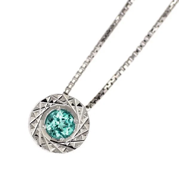 PT900/ PT850 BRAZILIAN PARAIBA TOURMALINE DIAMOND PENDANT NECKLACE