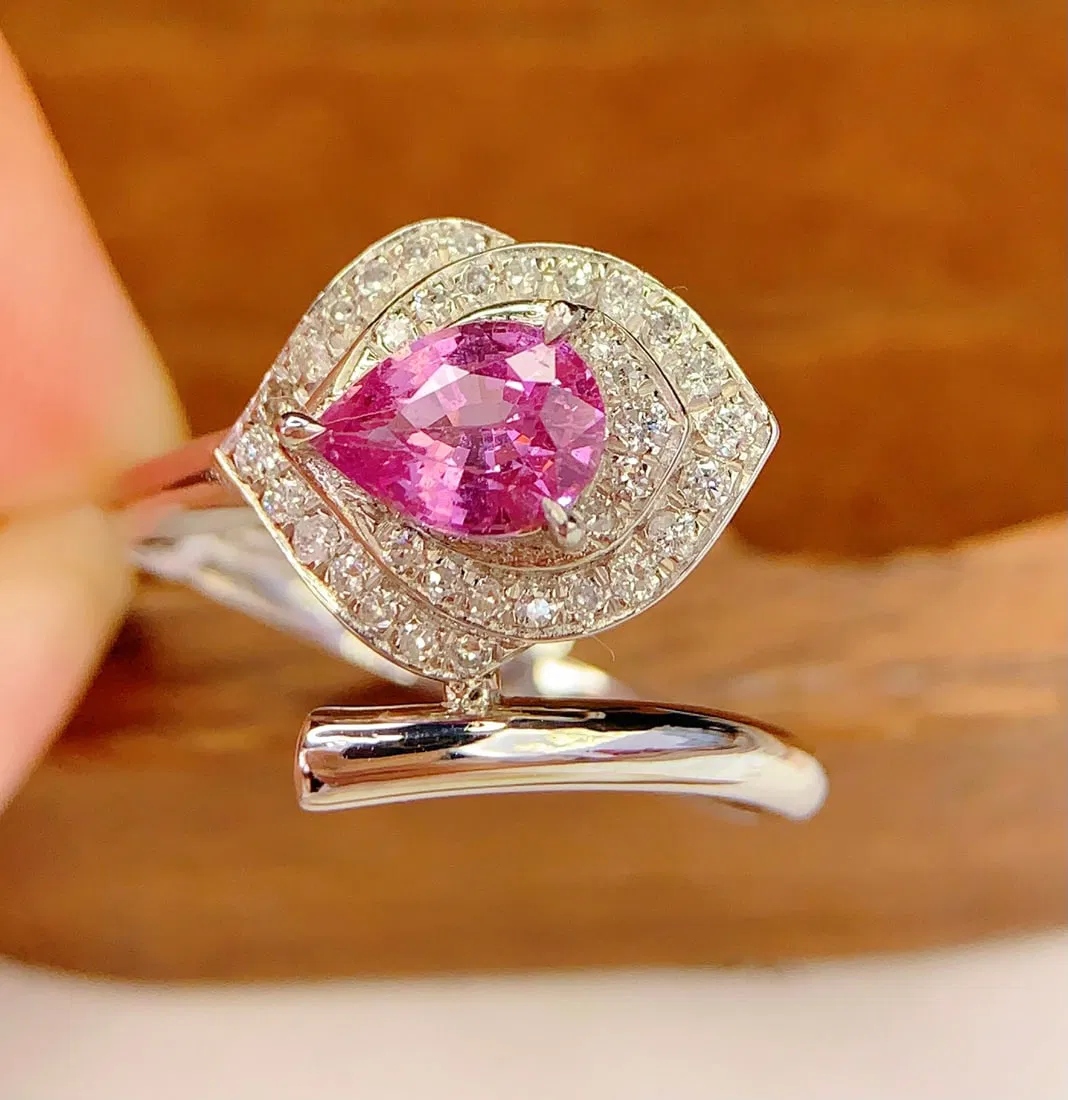 PT950 natural sapphire ring