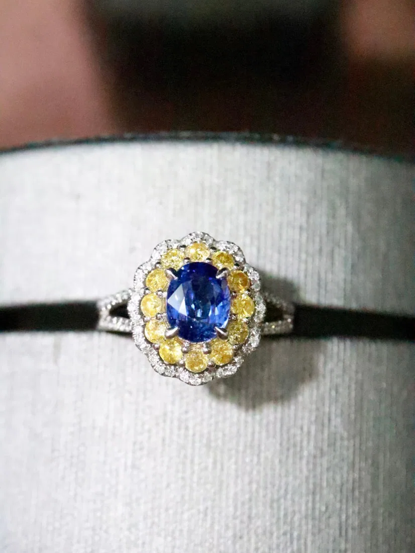 PT950 platinum sapphire ring