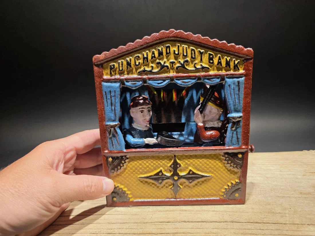 Punch and Judy Cast Iron Mechanical Coin Bank