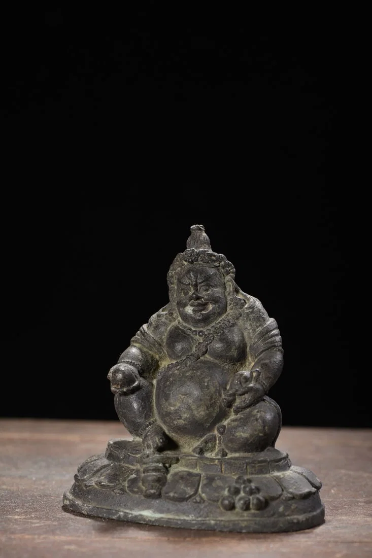 Purple Copper Yellow God of Wealth Statue