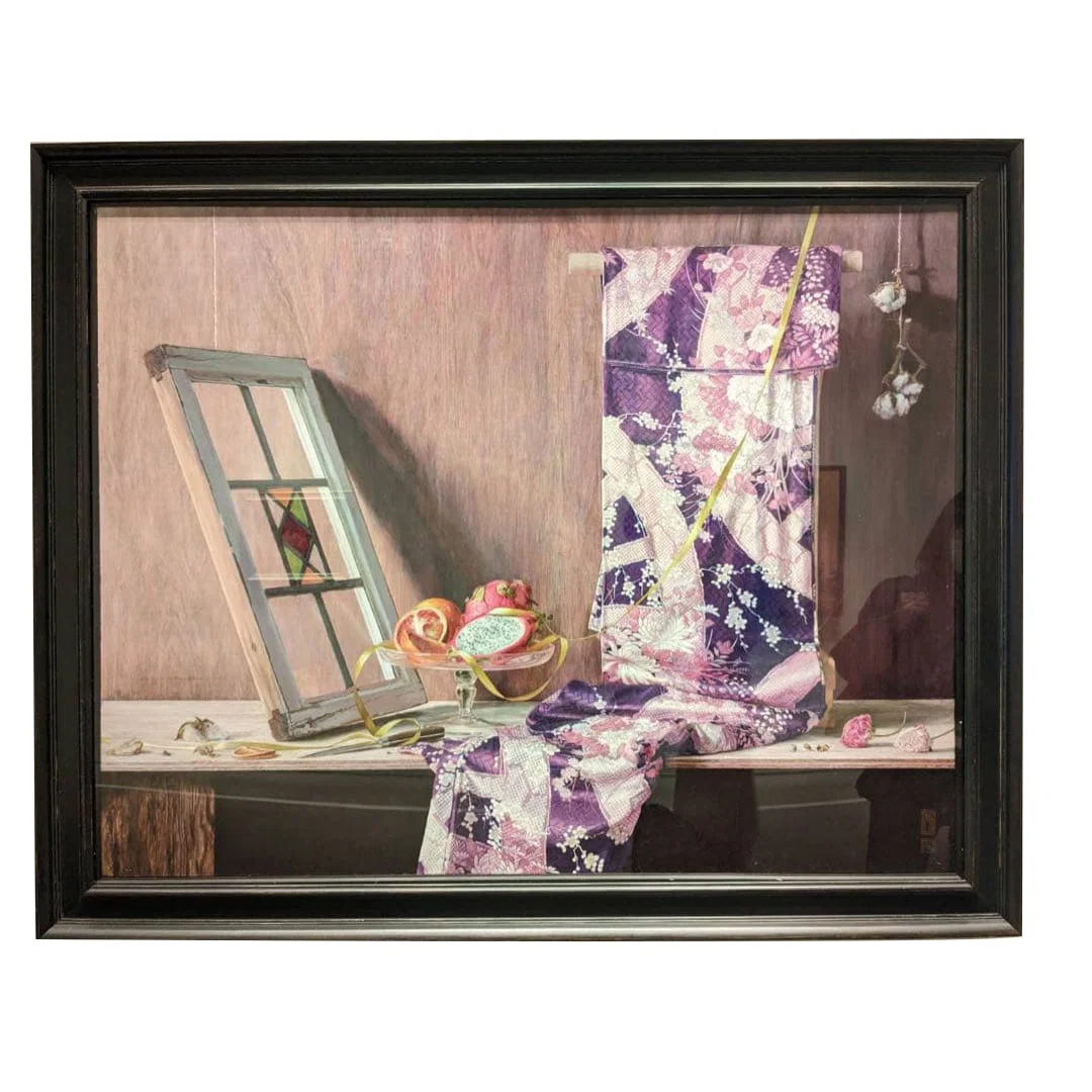 Purple Kimono, Still Life, Oil Painting.