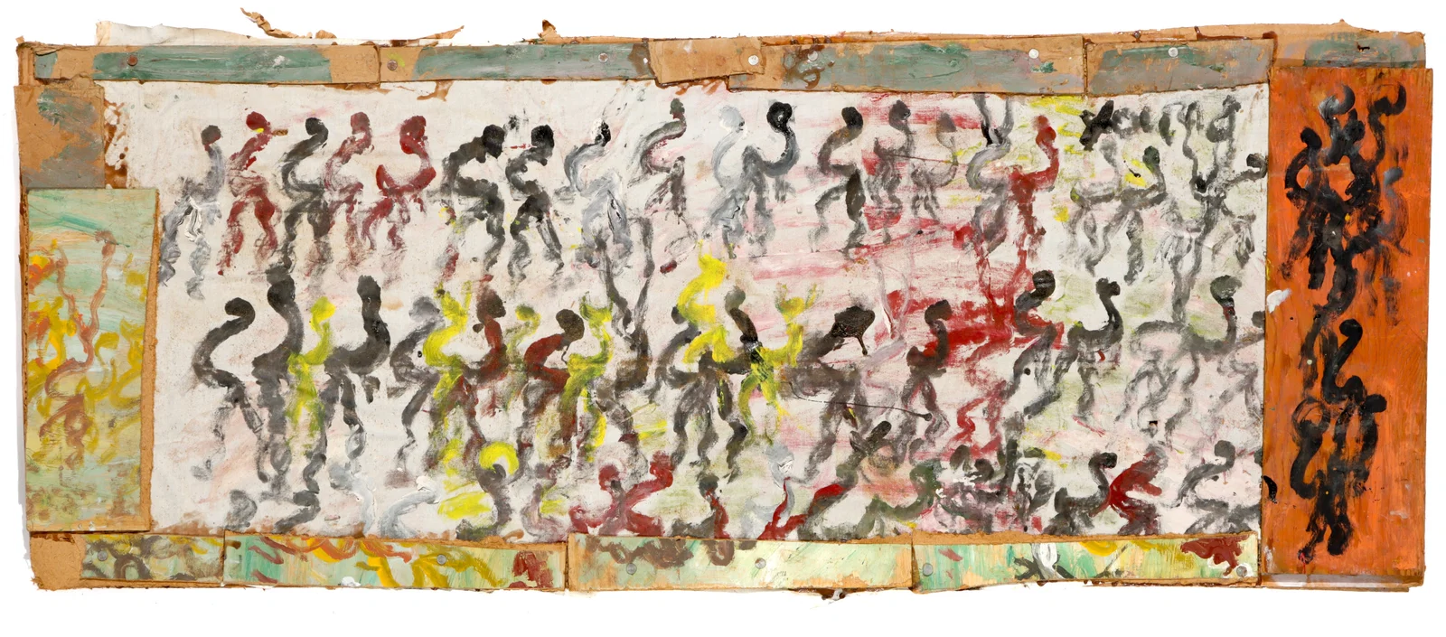 Purvis Young (American, 1943-2010) Assemblage, 21" x 55"