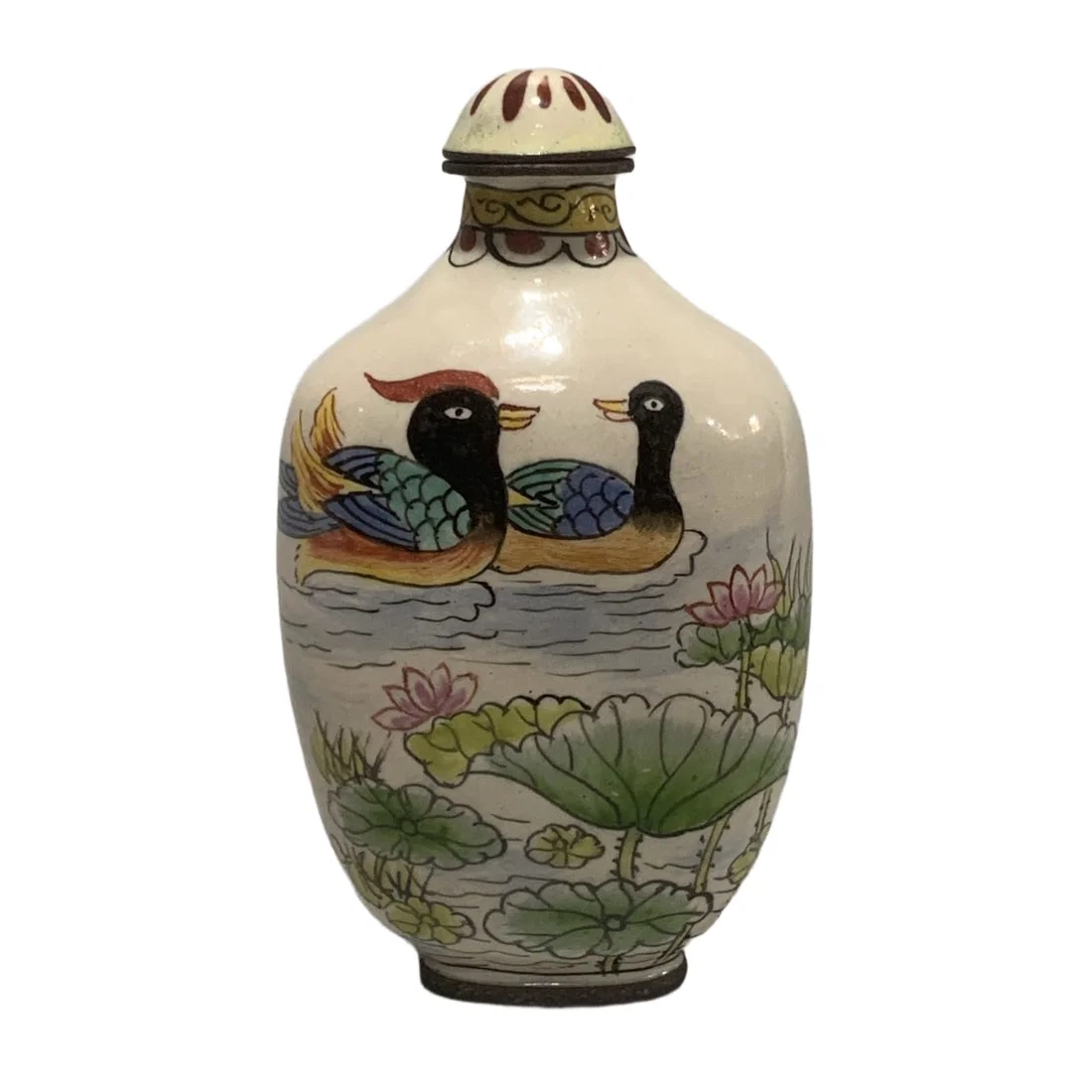 Qing Dynasty copper cloisonnE snuff bottle