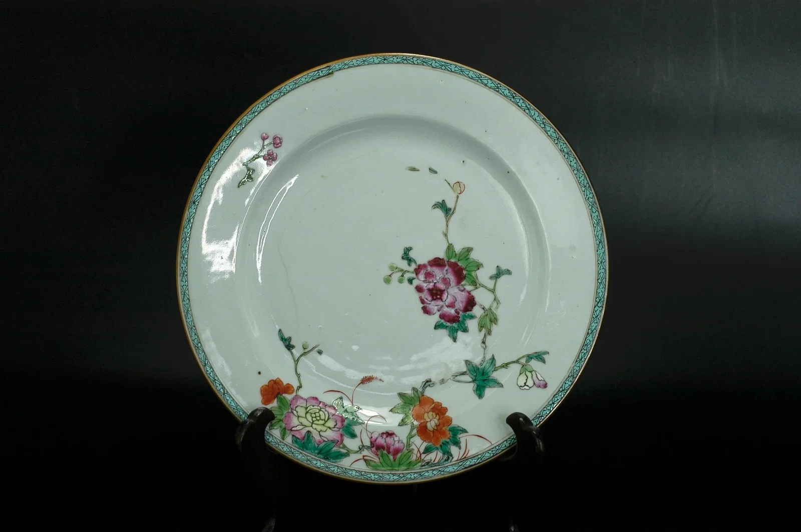 Qing Dynasty Famille Rose Prunus Branch Floral Plate
