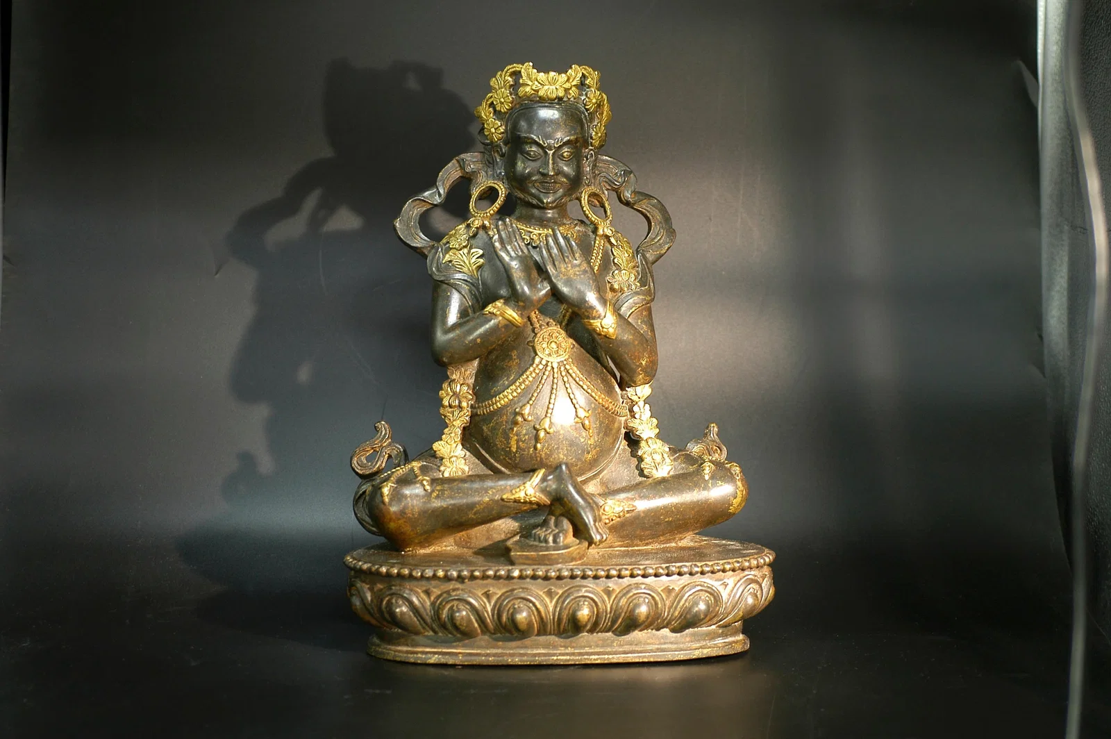 Qing Dynasty Gilt Bronze God of Wealth Figure