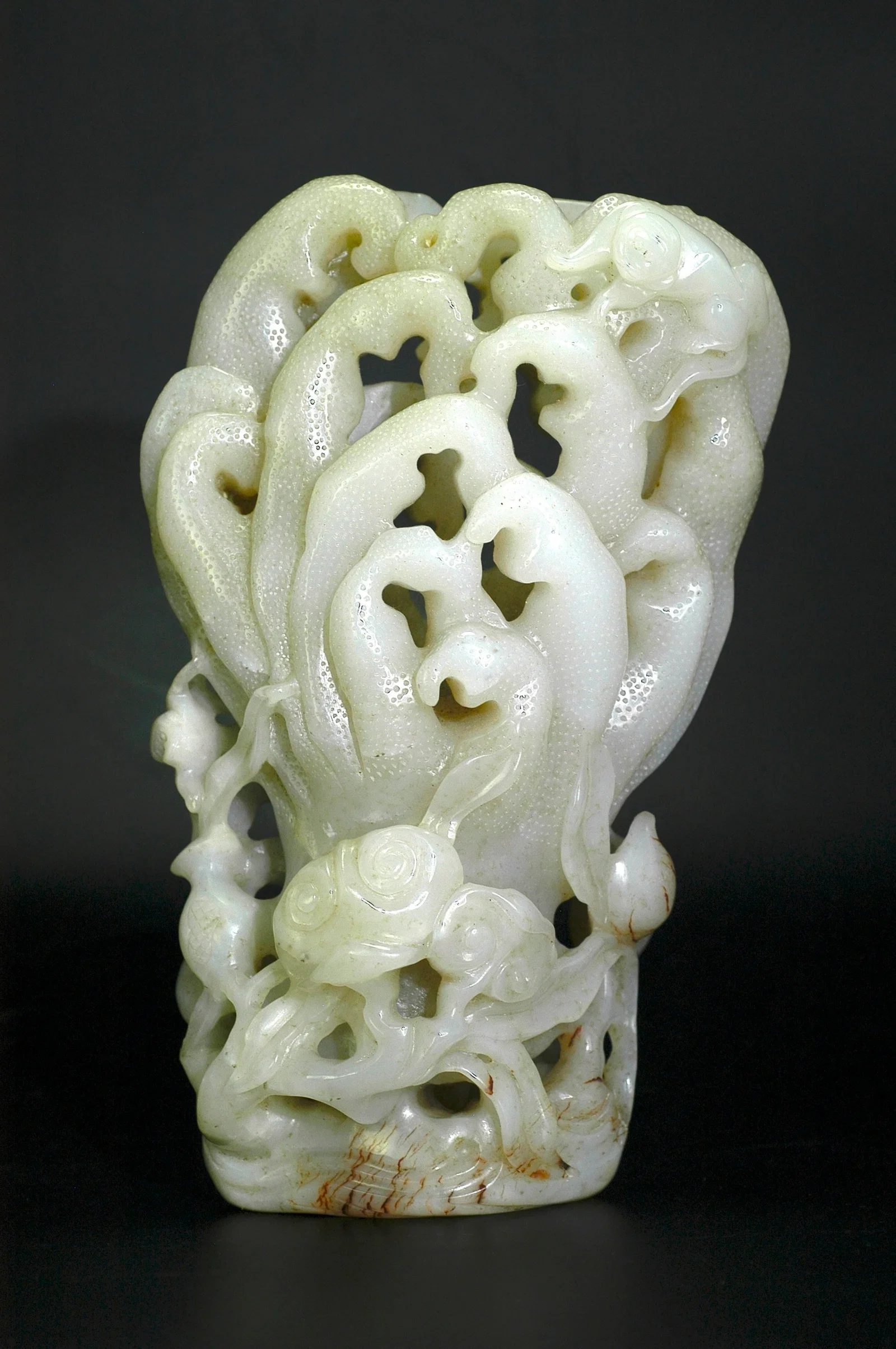 Qing Dynasty Hetian White Jade Carved Buddha's Hand