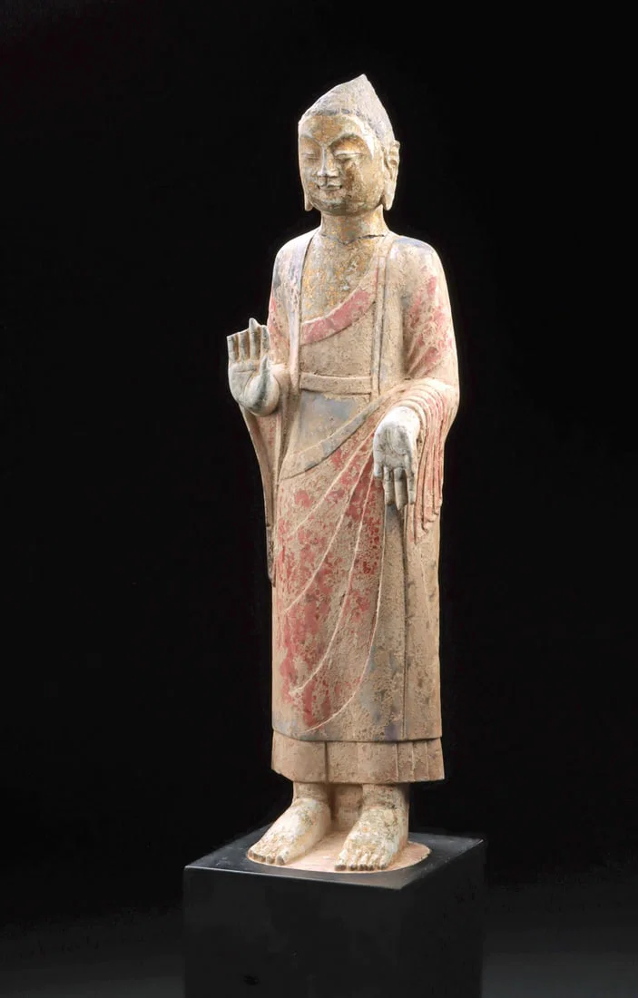 Qing Dynasty Stone Standing Buddha Figure