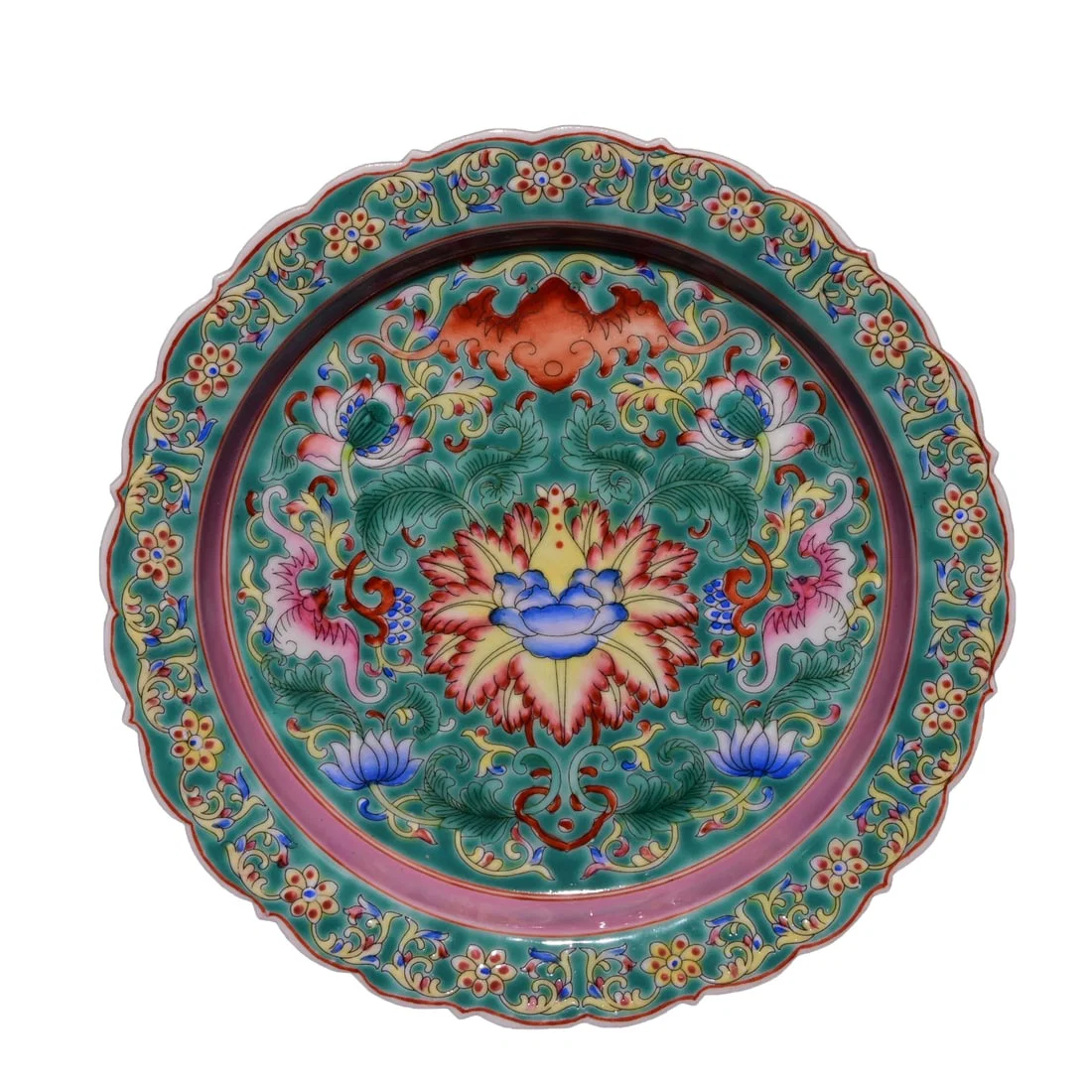 Qing Dynasty Yongzheng period famille rose longevity plate
