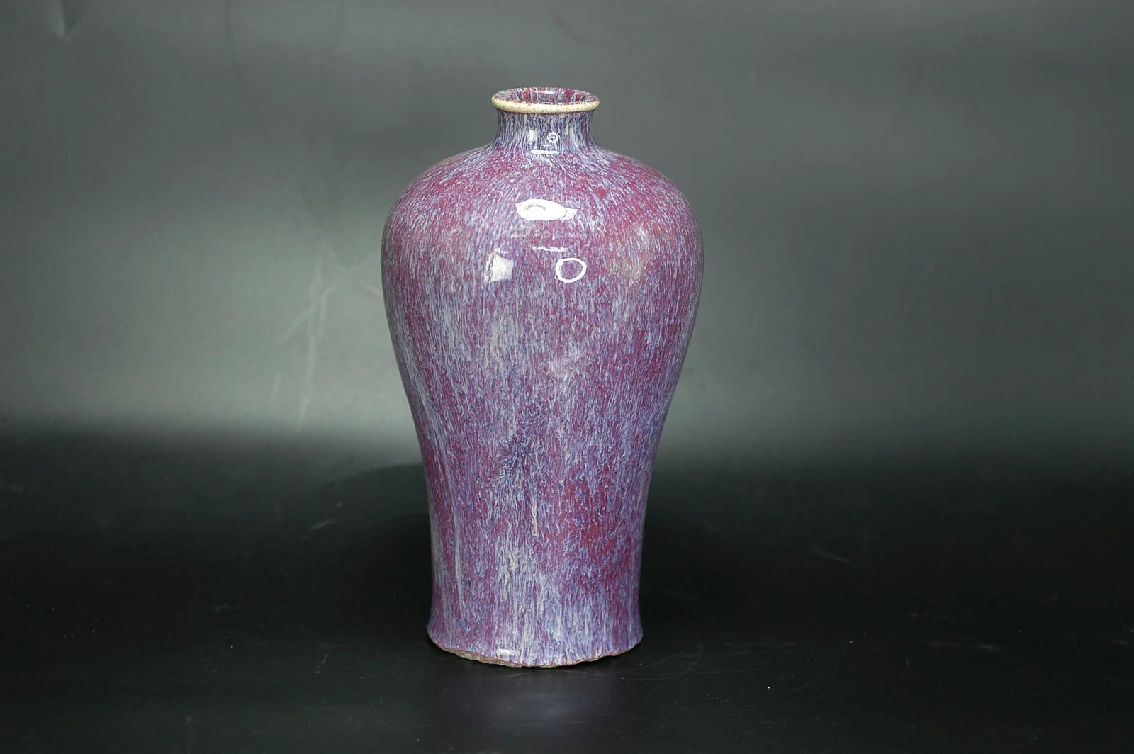 Qing Mid-Period (Qianlong-Jiaqing) Jingdezhen Flambe Glaze Flambé Red Meiping
