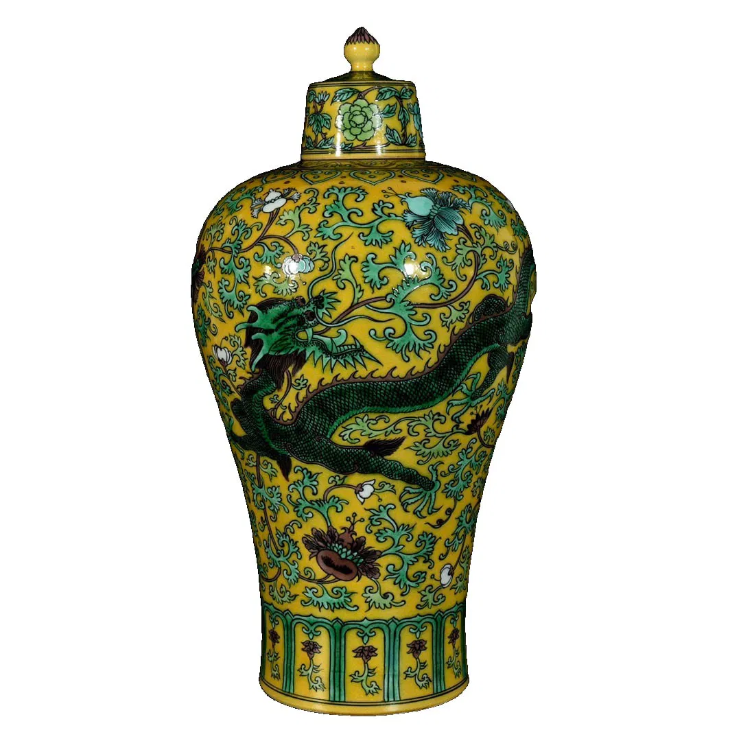 Qing Qianlong Polychrome Lotus Vase
