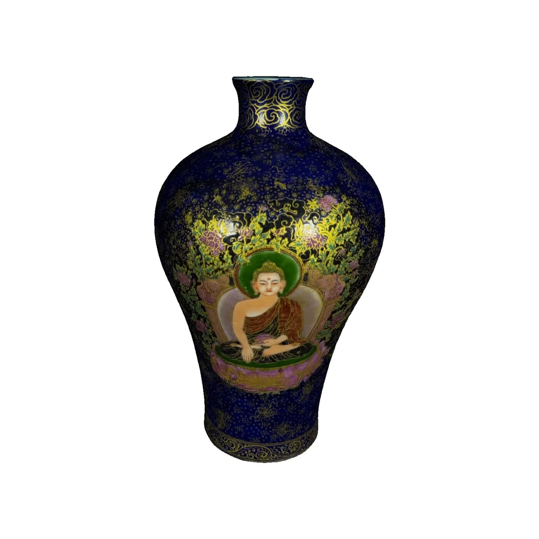 Qing Yongzheng Gilt Painted Thangka Plum Vase