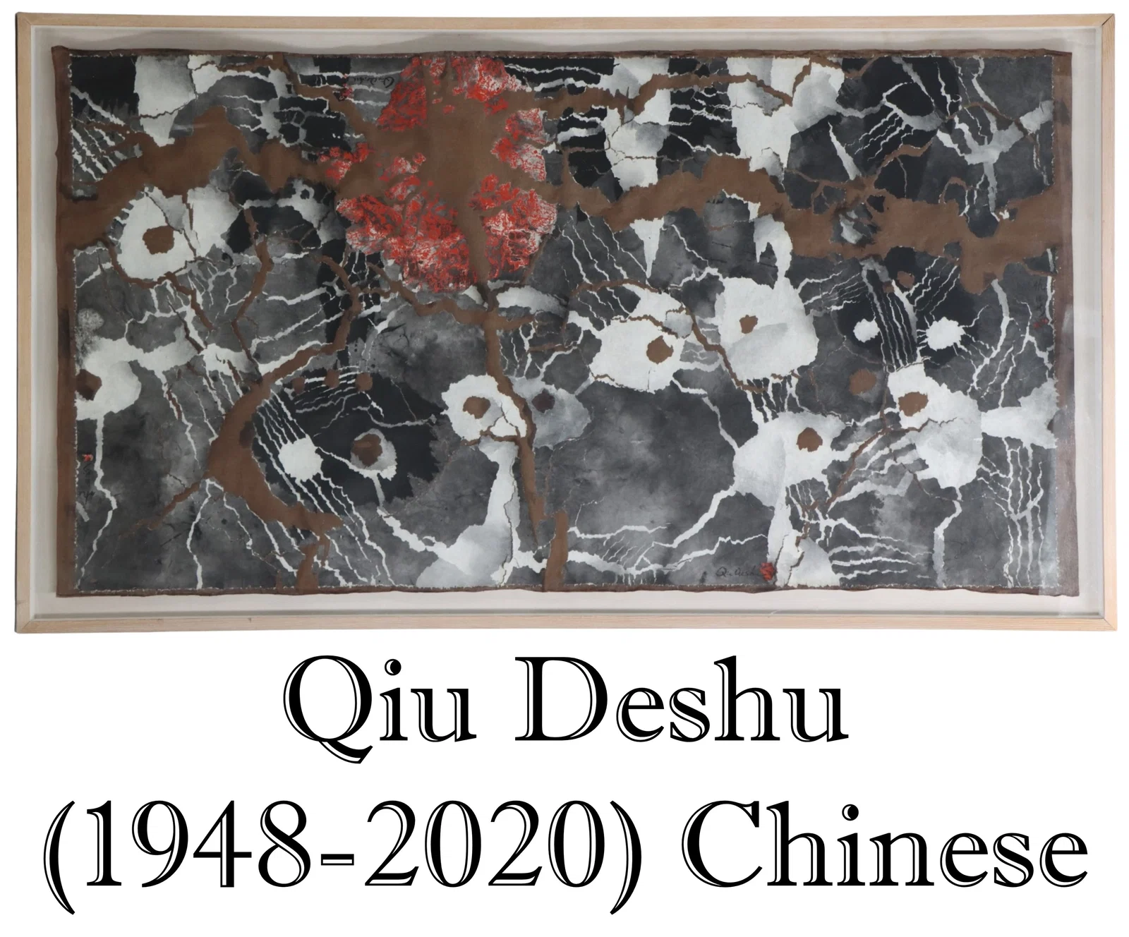 Qiu Deshu (1948-2020) Chinese, Important Floating Fissured Paper and Mixed Media "Crafts and Rifts"