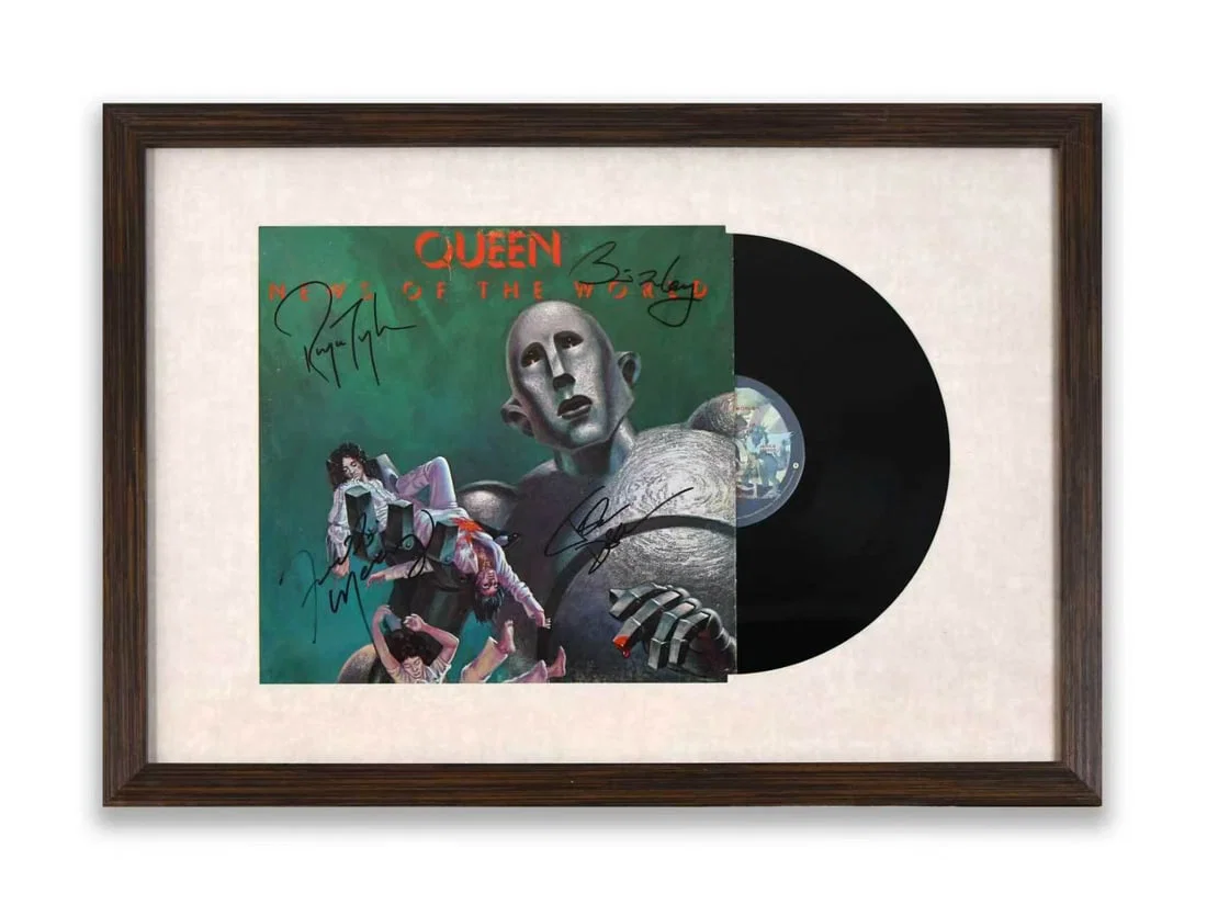 QUEEN – MULTI-SIGNED NEWS OF THE WORLD (EMI RECORDS) LP DISPLAY