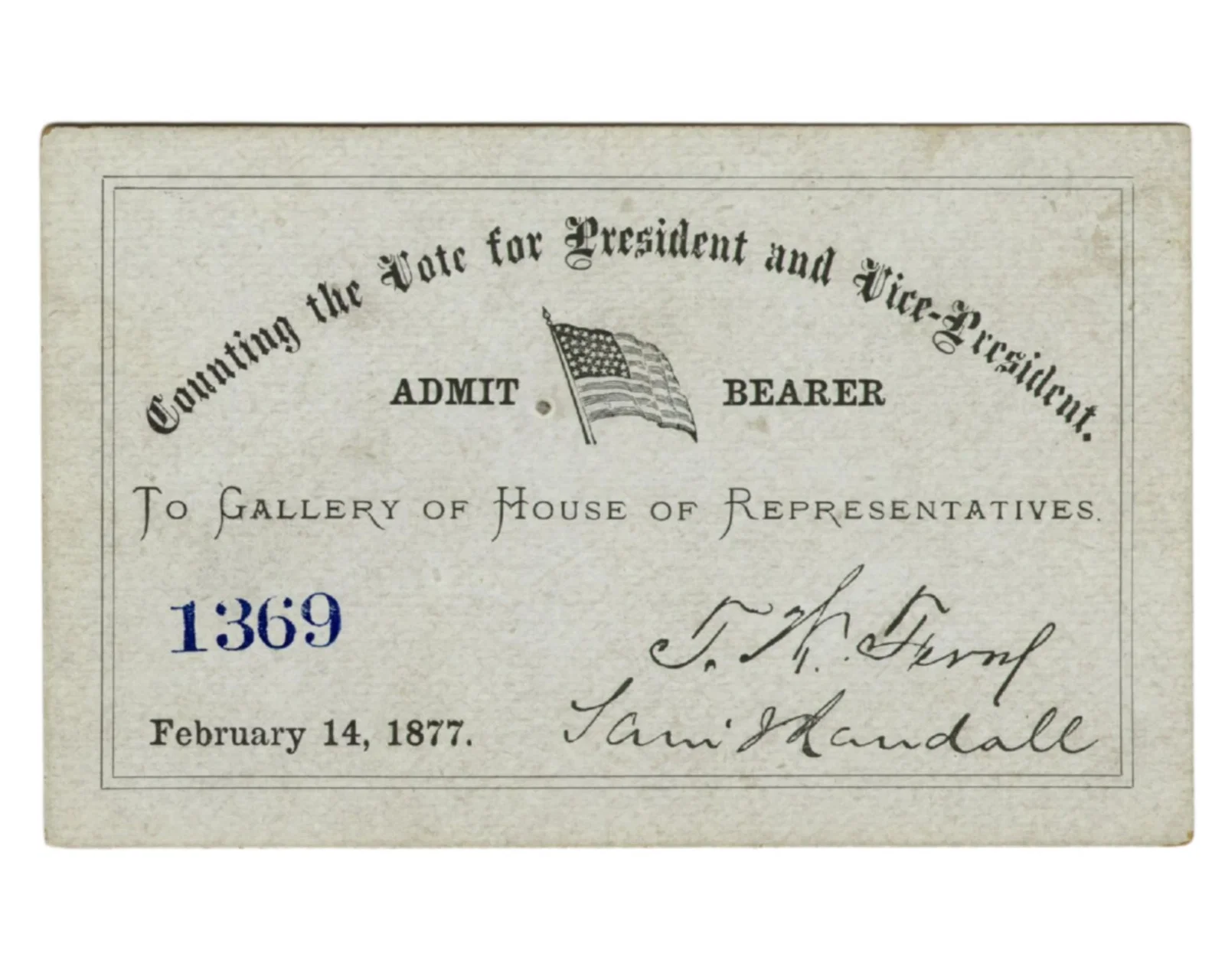R.B. Hayes - Tilden "Stolen Election" Ticket, A Rarity!