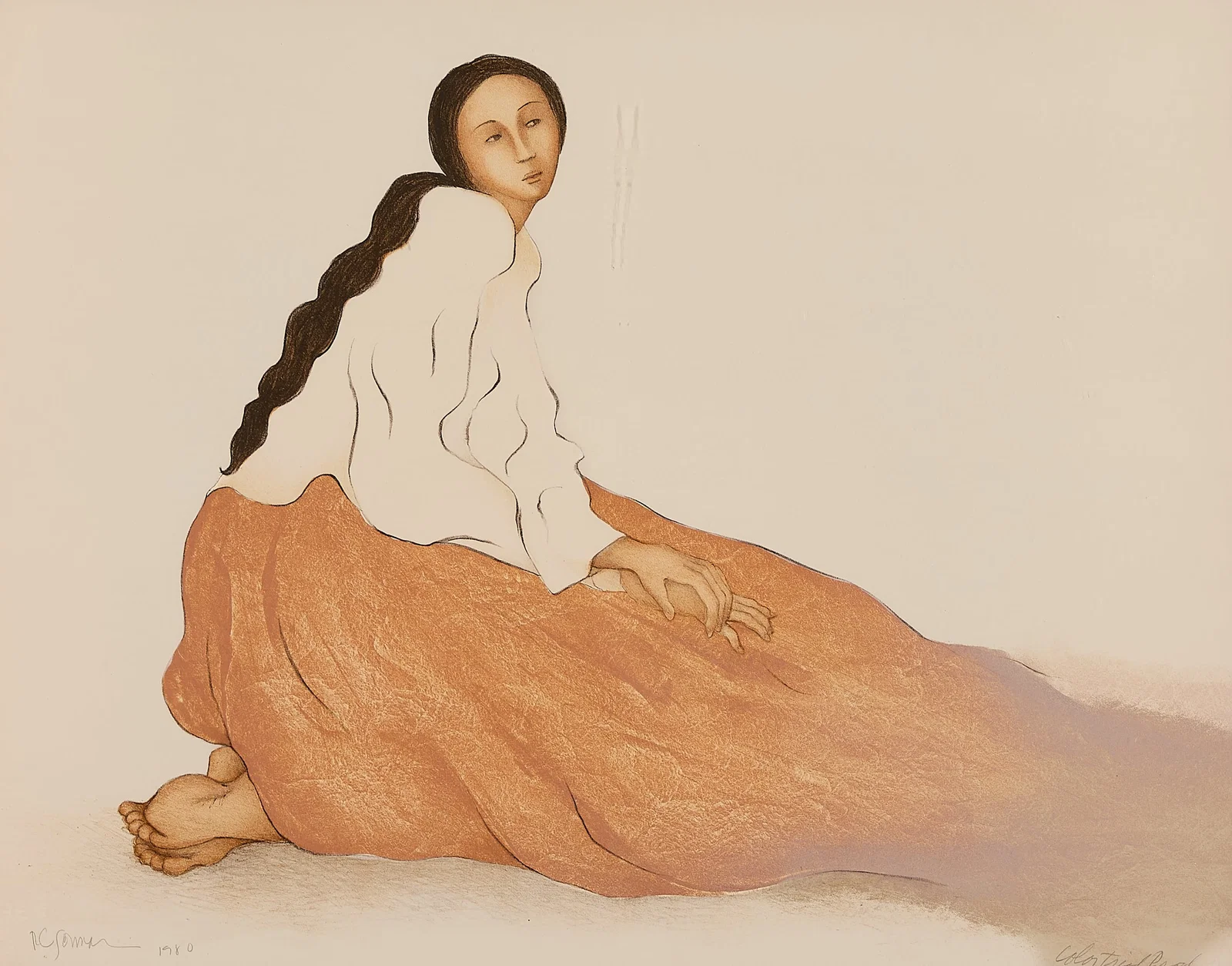 R.C. Gorman "Chela, State I" Lithograph 1980