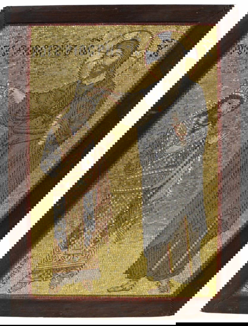 R. CAMPISI Signed Religious Mosaic Plaque