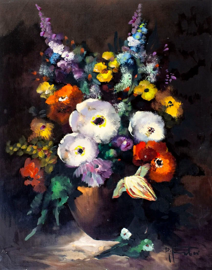 R Faber (German,20C) oil painting