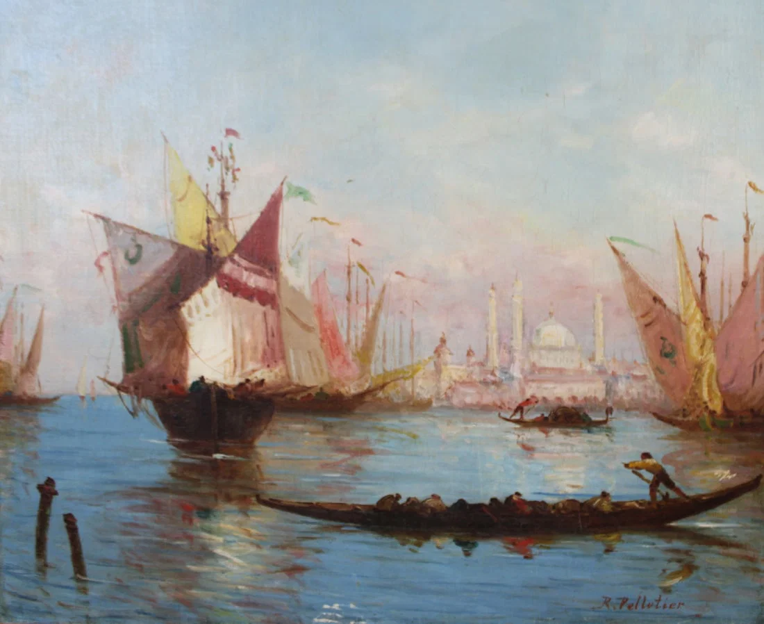 R. PELLUTIER Signed Oil On Canvas.