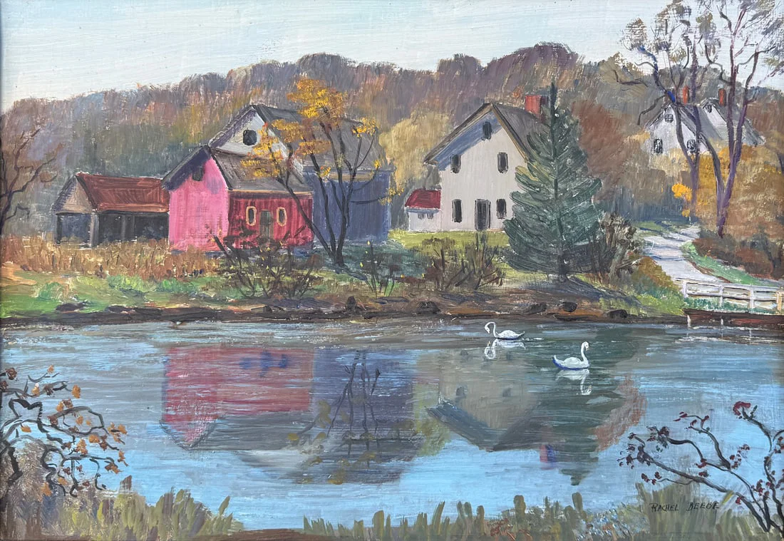 RACHEL BEEBE WADING RIVER LONG ISLAND PAINTING