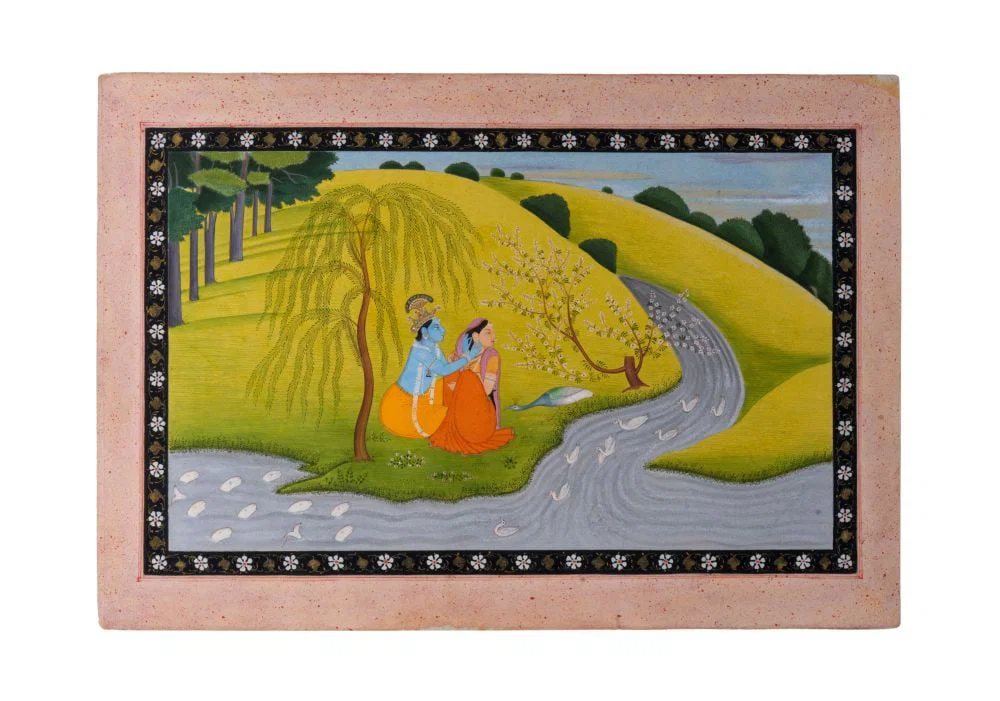 RADHA & KRISHNA IN A SYLVAN LANDSCAPE, KANGRA, HIMACHAL PRADESH, LATE 19TH CENTURY