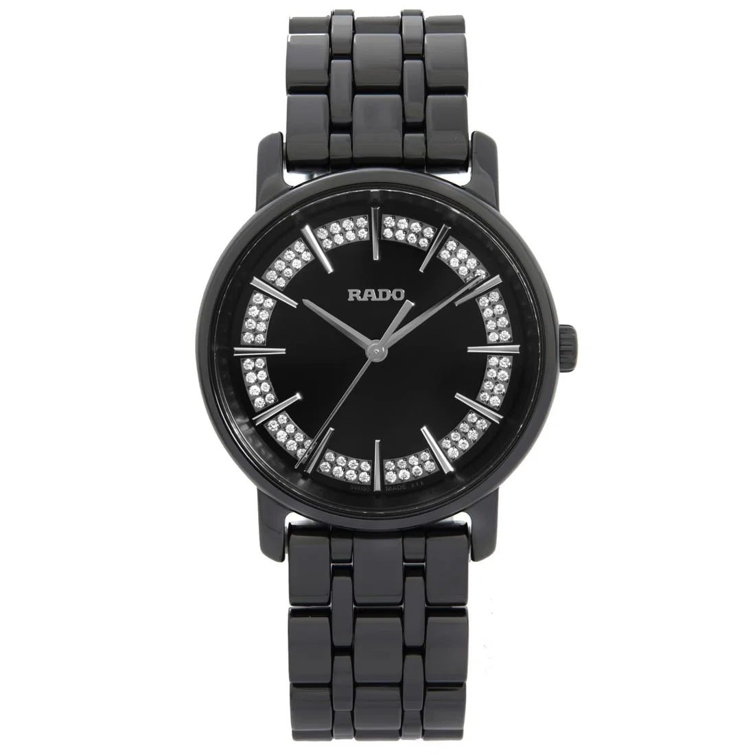 Rado DiaMaster 33mm Ceramic Diamond Black Dial Quartz Ladies Watch R14063727