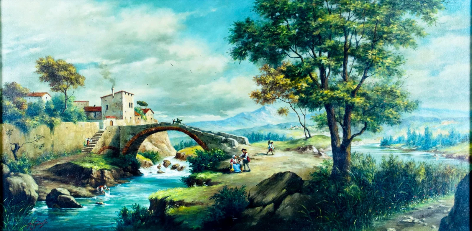 Raffaele Gialanella (NY,20C) oil painting