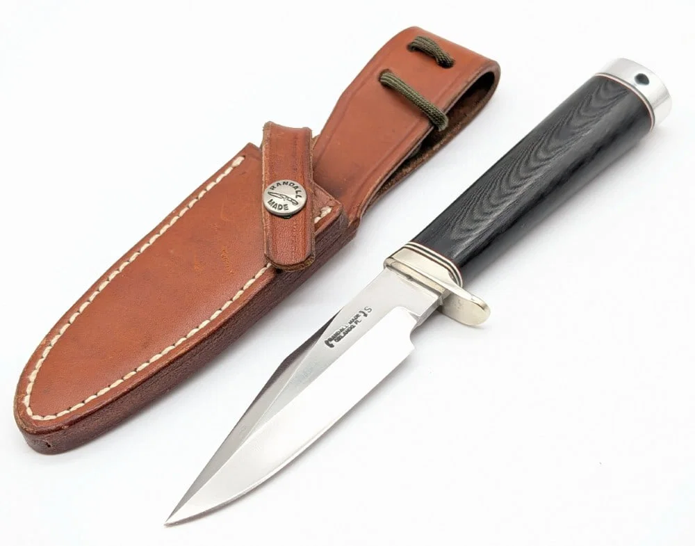 Randall Model 8 Black Micarta Trout & Bird Knife w/ Sheath