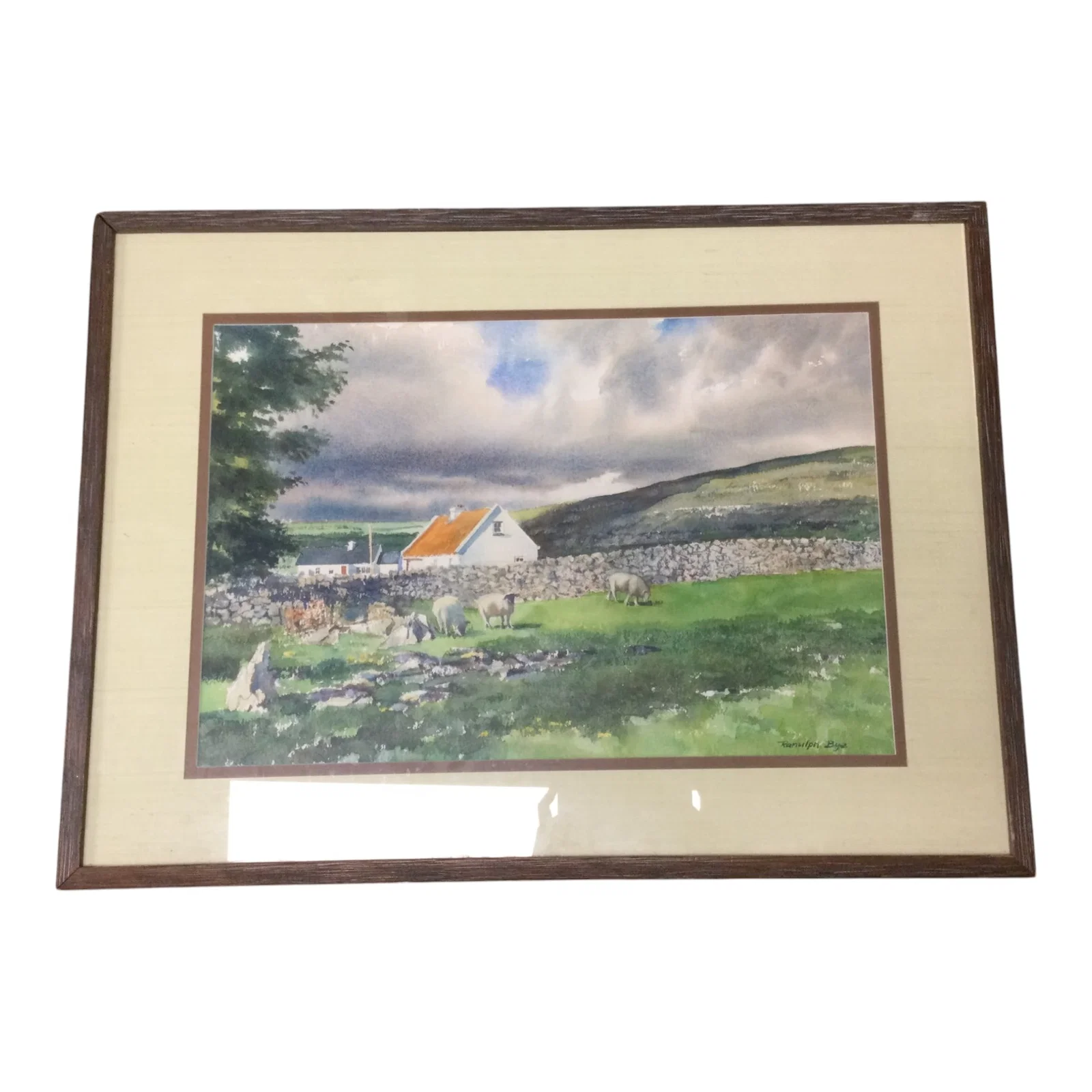 Ranulph Bye (American, 1916 - 2003) Signed Watercolor 'Cottage in the Burren' 1982