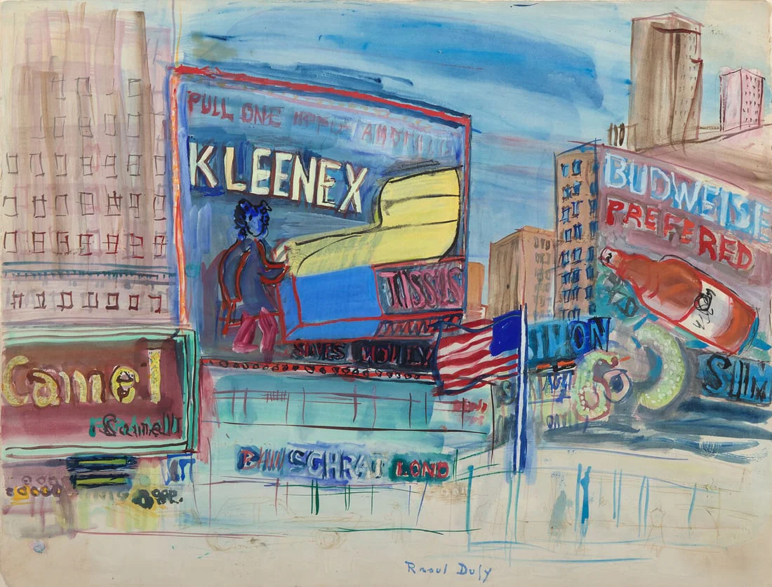Raoul Dufy (French, 1877-1953) New York Billboards, 1950