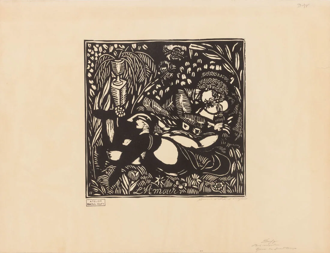 Raoul Dufy "L'Amour" Woodcut Print