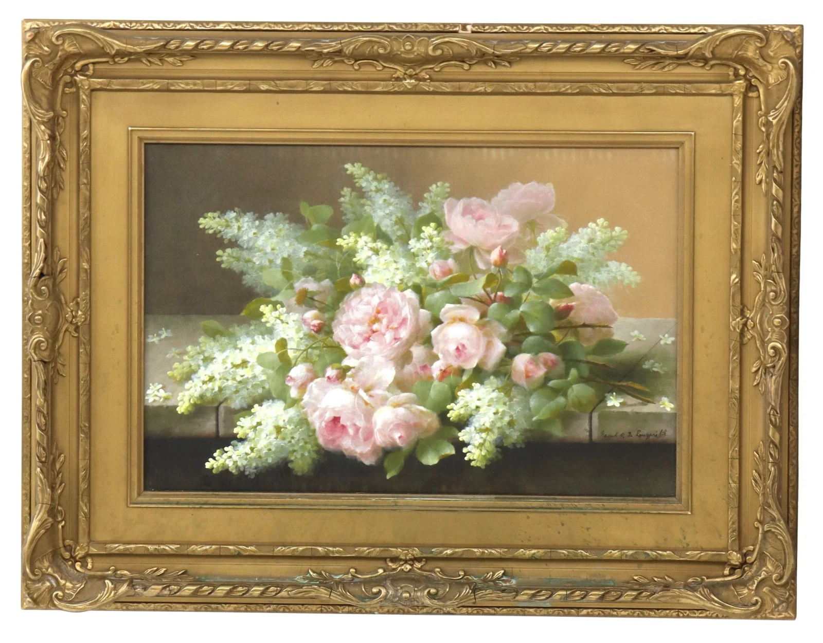 Raoul Maucherat de Longpré (1843–1911) French, Watercolor & Gouache Impressionist Floral